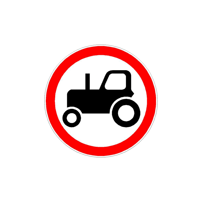 Traktorių eismas draudžiamas