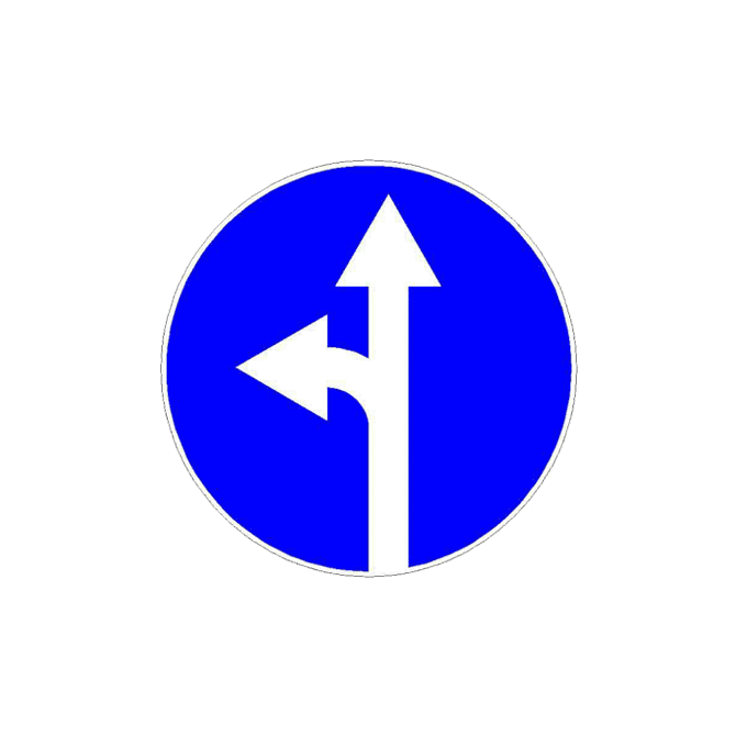 Važiuoti tiesiai arba į kairę